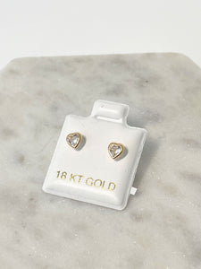 Heart gold zircon earrings model 2