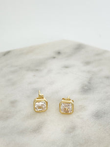 Square Cristal gold earrings