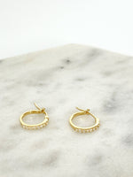 Load image into Gallery viewer, Mini Gold Zircon Hoops
