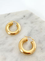 Load image into Gallery viewer, Classic large gold hoops
