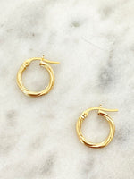 Load image into Gallery viewer, Classic small gold hoops
