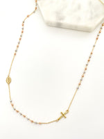 Load image into Gallery viewer, Rosario three gold necklace
