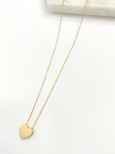 Cristal heart gold necklace