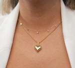 Load image into Gallery viewer, Mini Cristal heart&nbsp; gold choker
