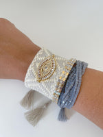 Load image into Gallery viewer, Grey lucky eye bracelet
