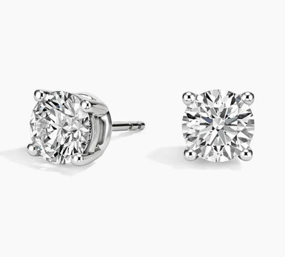 Lab diamonds tud earrings gold white