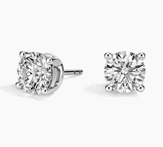 Lab diamonds tud earrings gold white