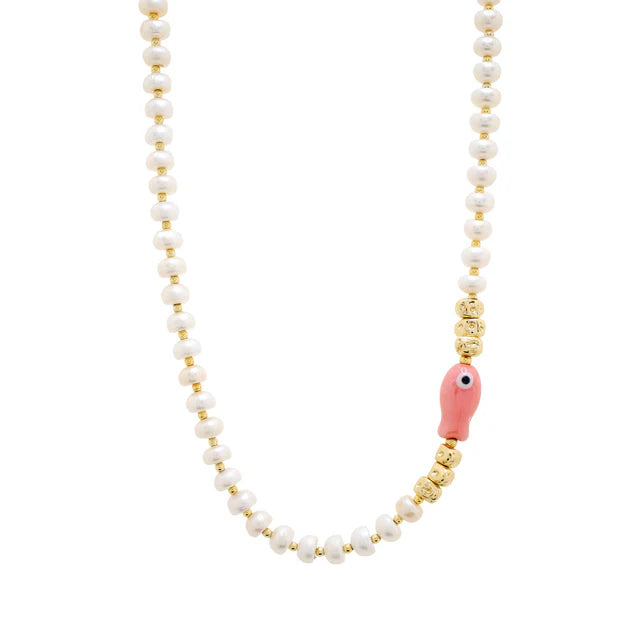 PEARLINA Pink Necklace