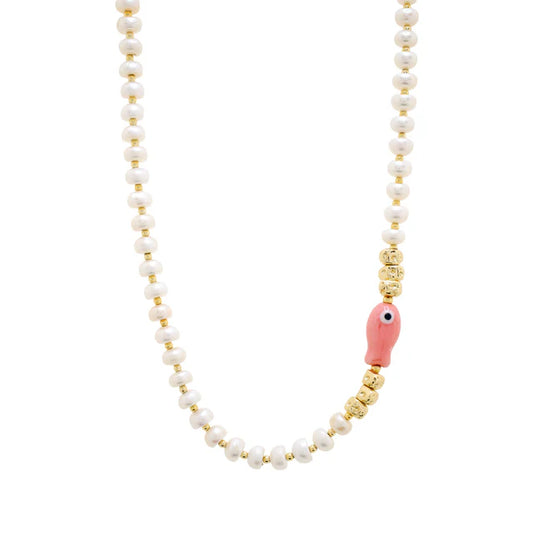 PEARLINA Pink Necklace