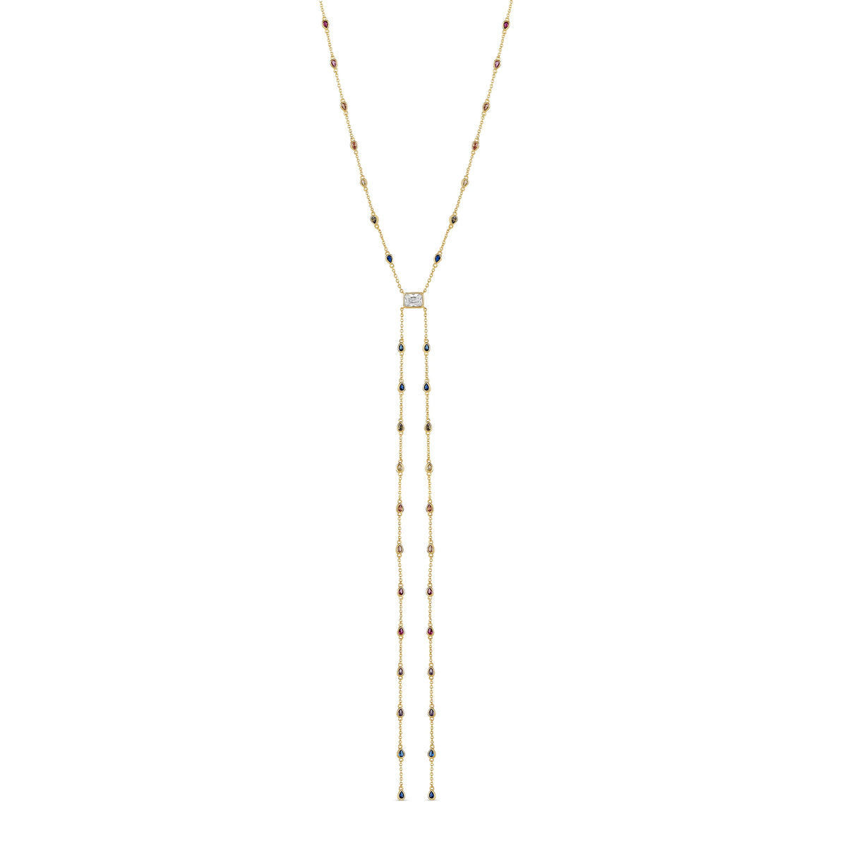 Rainbow Tie Lariat | By Sandra Frometa 