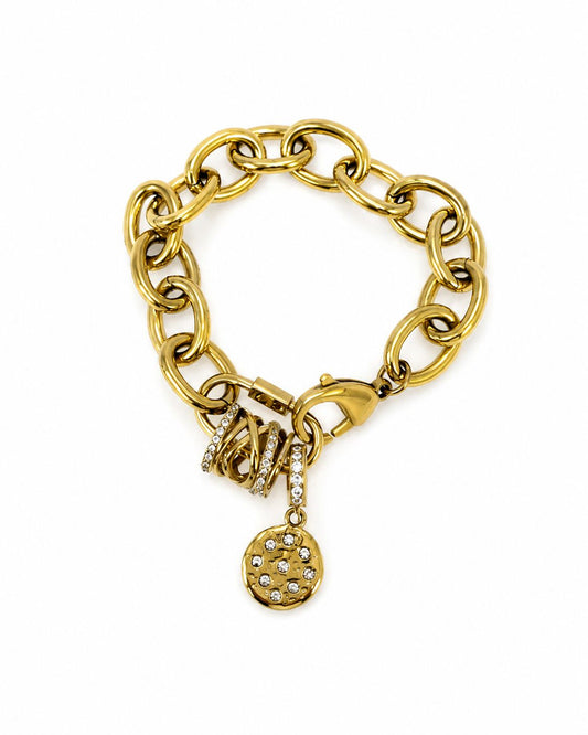 Rosy chunky gold bracelet