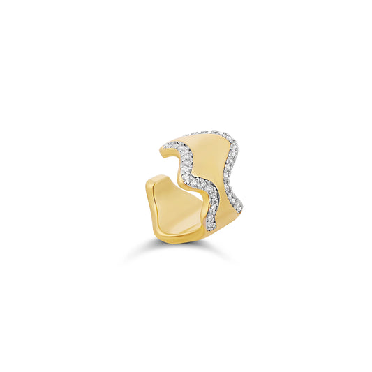 Sculpted Wave Diamond Ear Cuff | By Sandra Frometa 