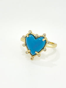 Turquoise Heart Ring