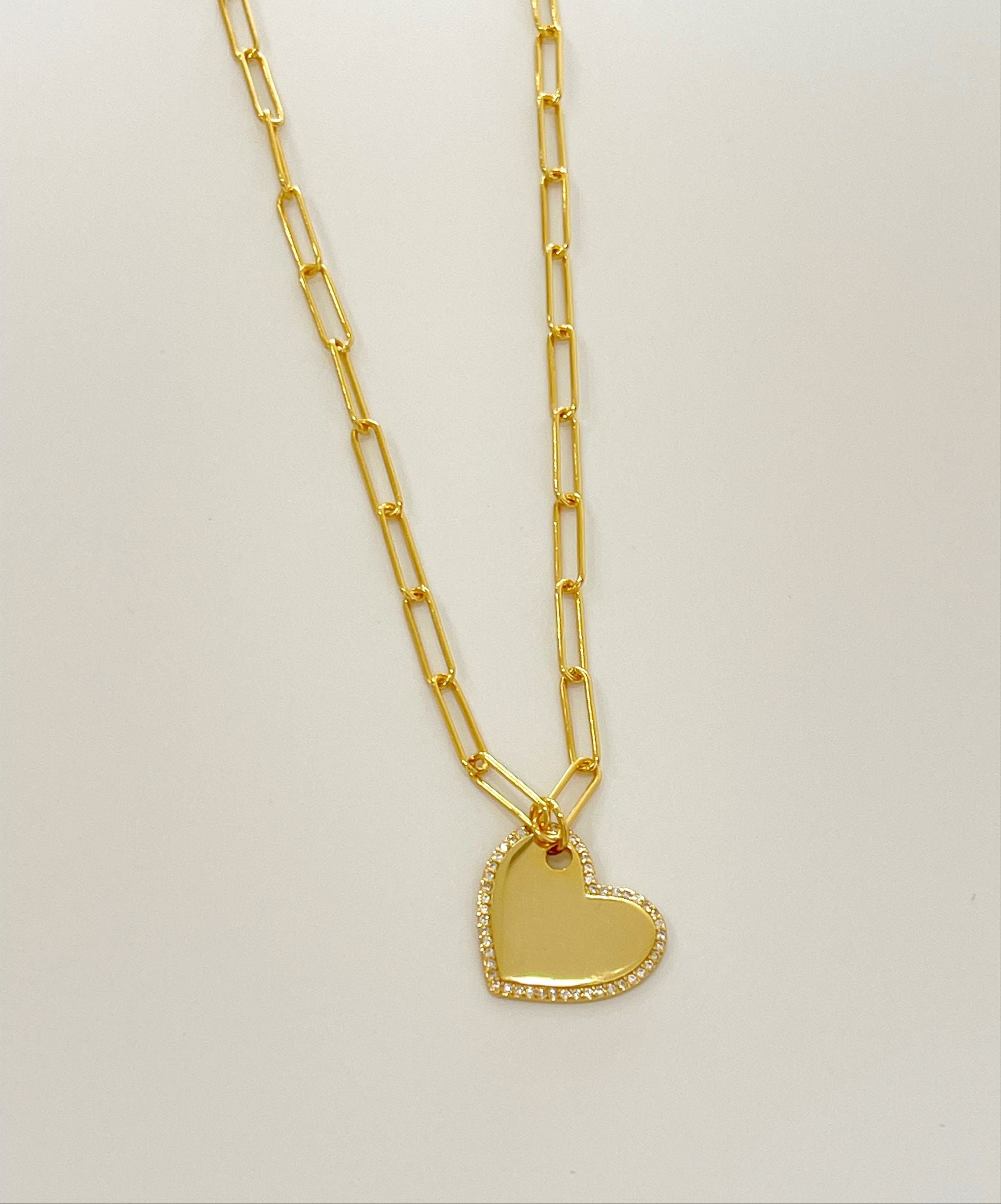 Paper Clip Heart Necklace