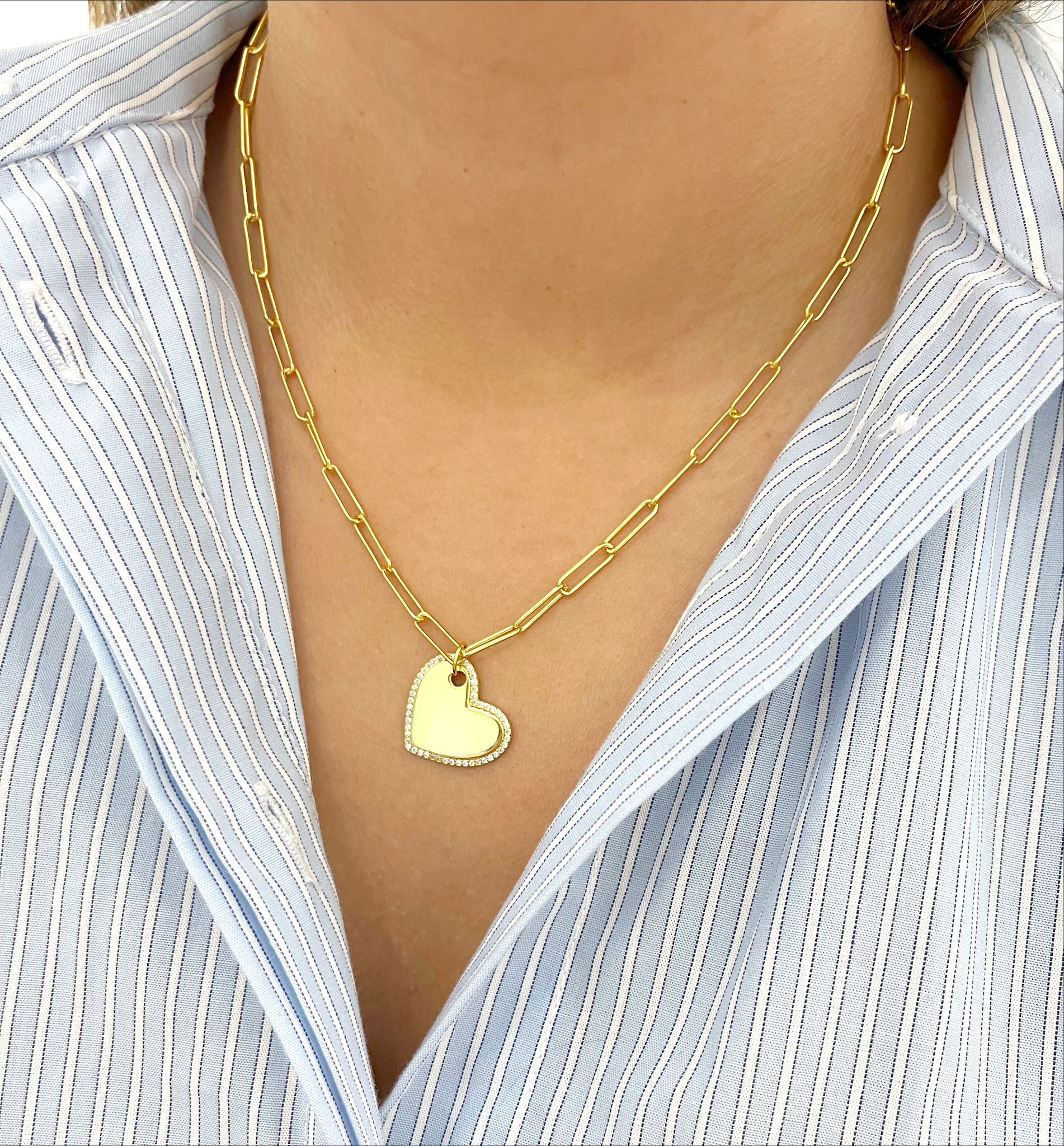 Paper Clip Heart Necklace
