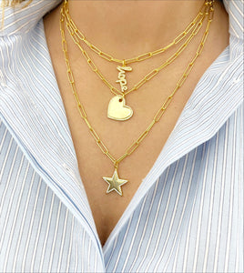 Paper Clip Heart Necklace