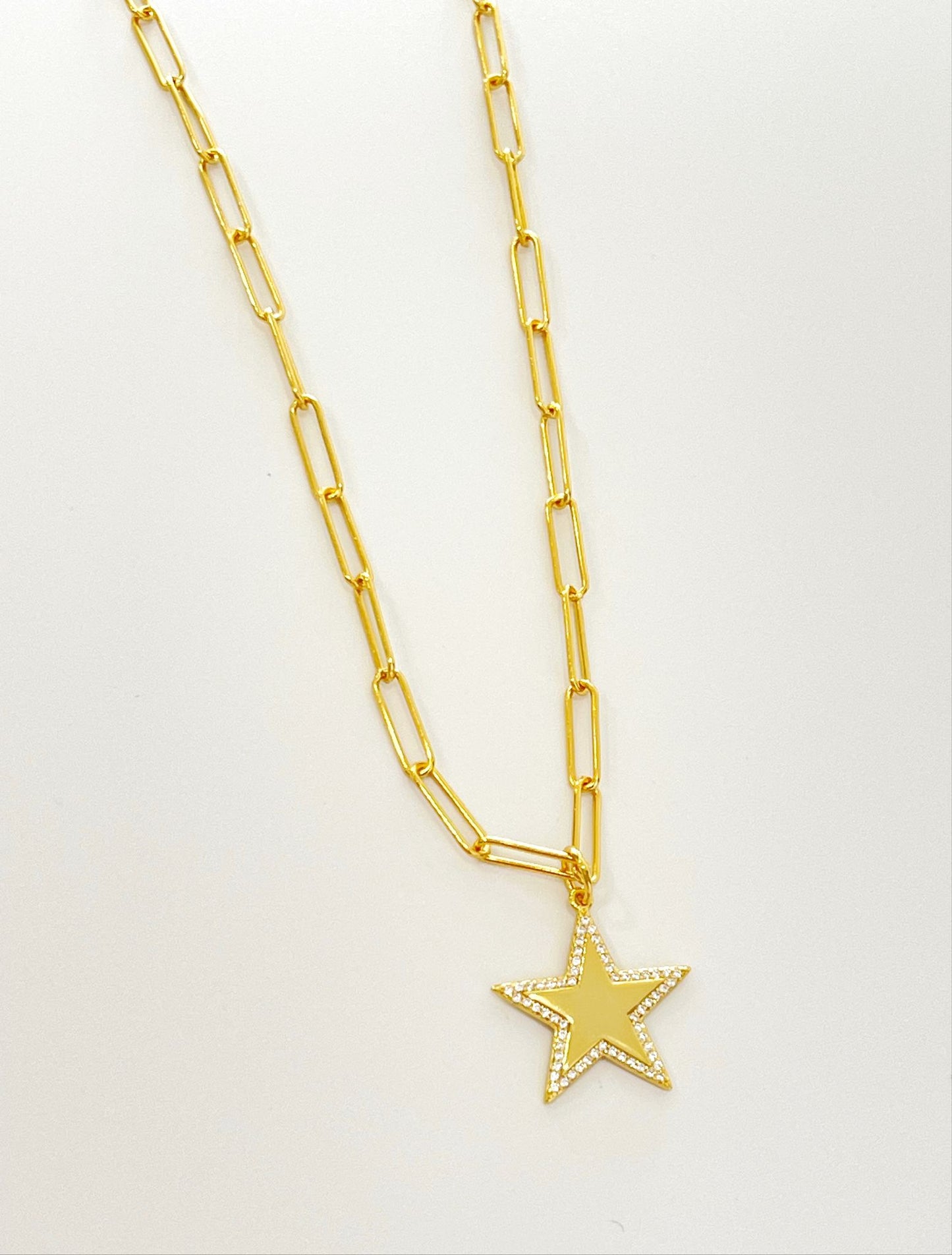 Paper Clip Star Necklace