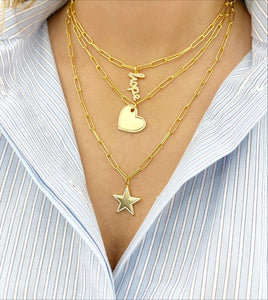 Paper Clip Star Necklace