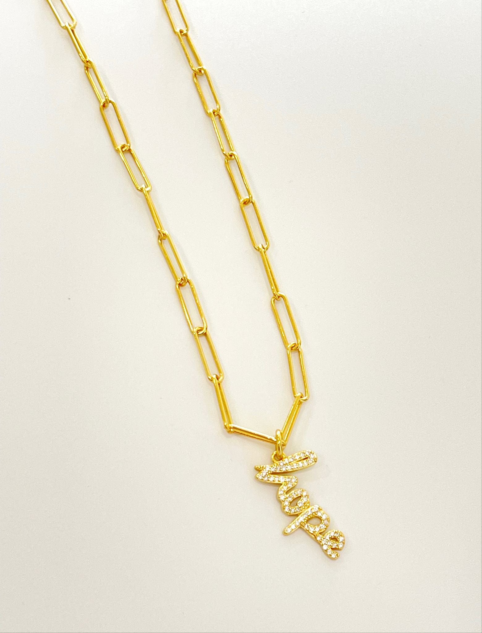 Paper Clip HOPE Necklace