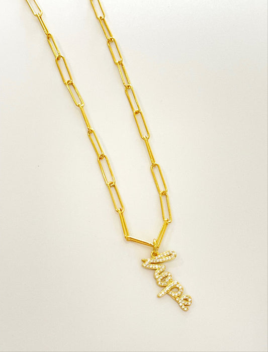 Paper Clip HOPE Necklace