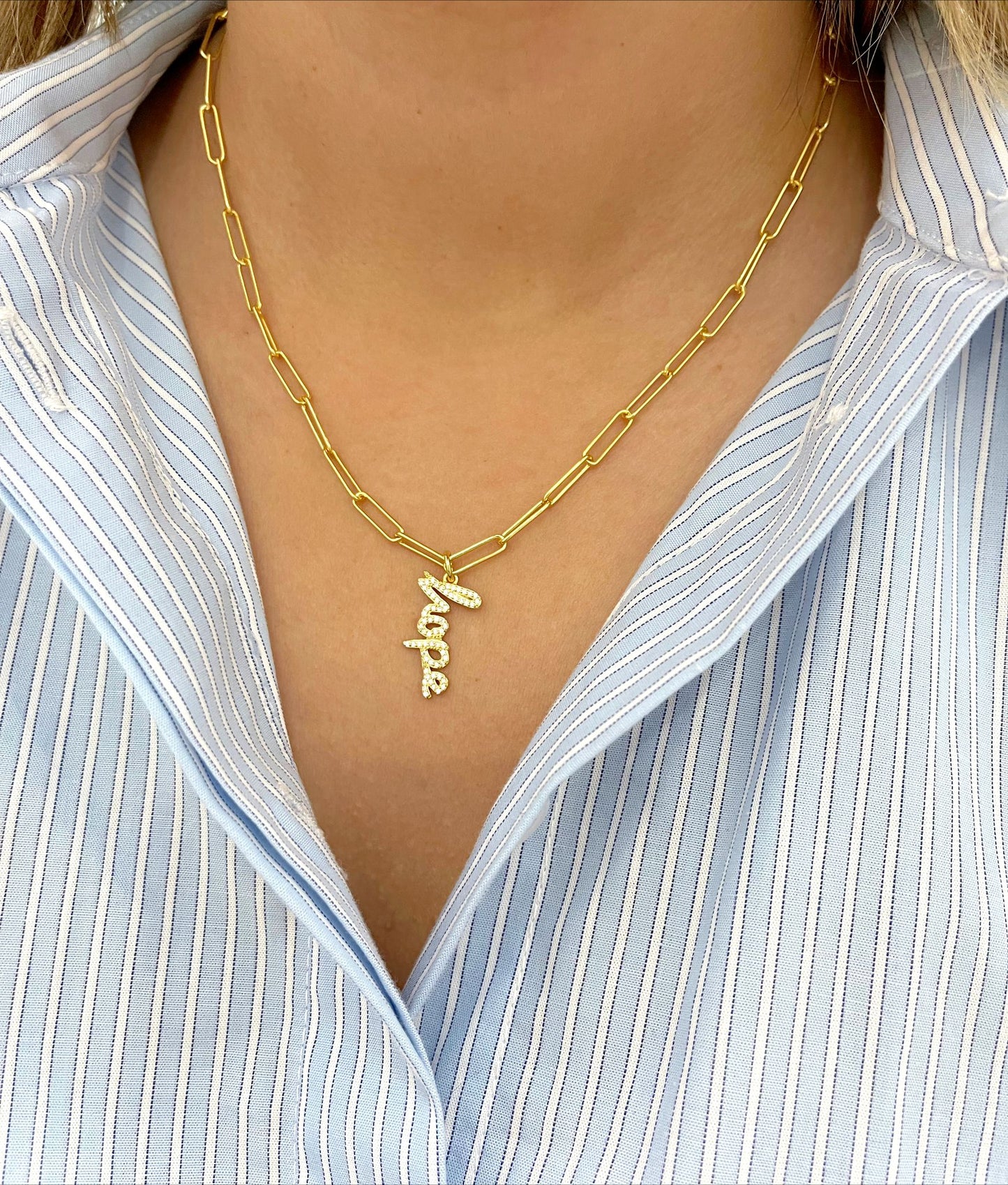 Paper Clip HOPE Necklace
