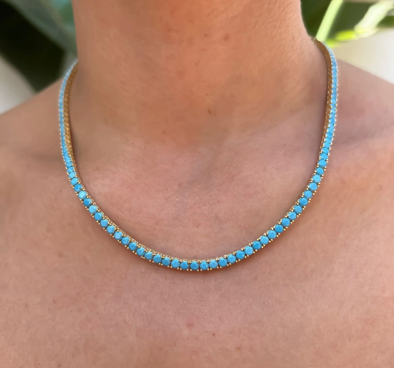 Olivia Turquoise Tennis Necklace