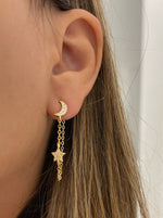 Load image into Gallery viewer, Star and moon earring

