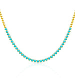 Load image into Gallery viewer, Full heart turquoise tennis necklace
