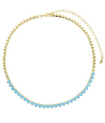 Load image into Gallery viewer, Full heart turquoise tennis necklace
