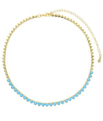 Load image into Gallery viewer, Full heart turquoise tennis necklace
