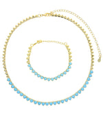 Load image into Gallery viewer, Full heart turquoise tennis necklace
