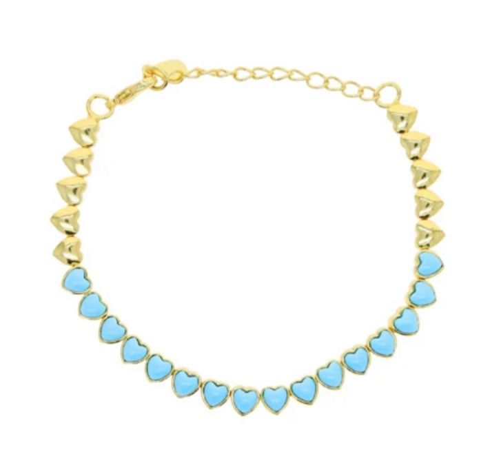 Full heart turquoise bracelet