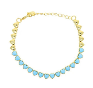 Full heart turquoise bracelet