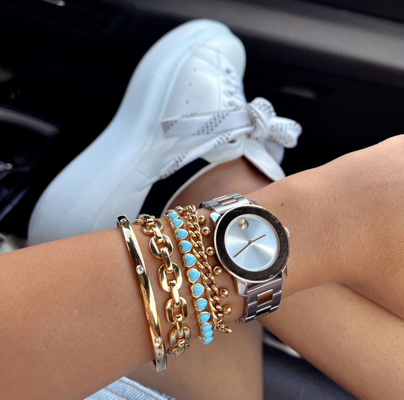 Full heart turquoise bracelet