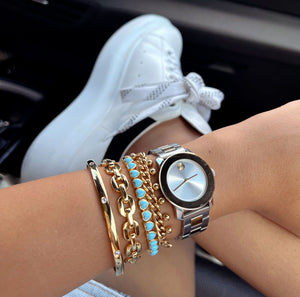Full heart turquoise bracelet