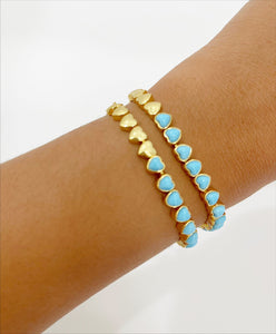 Full heart turquoise bracelet