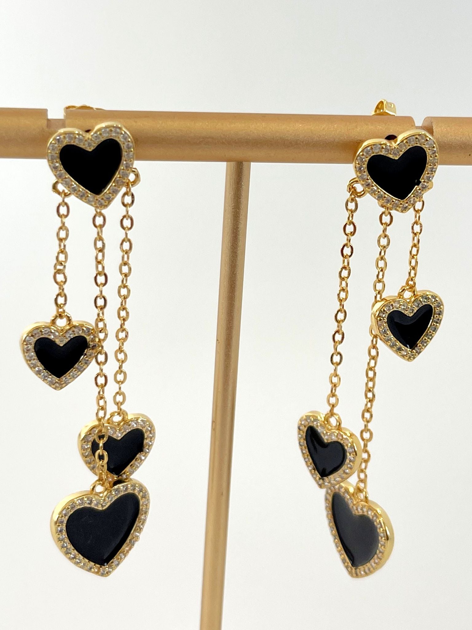 Black Heart Maxi Earrings