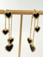 Load image into Gallery viewer, Black Heart Maxi Earrings
