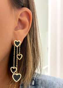 Black Heart Maxi Earrings