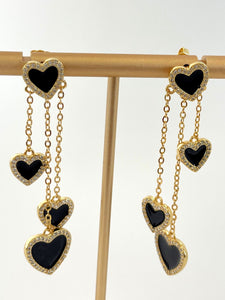 Black Heart Maxi Earrings