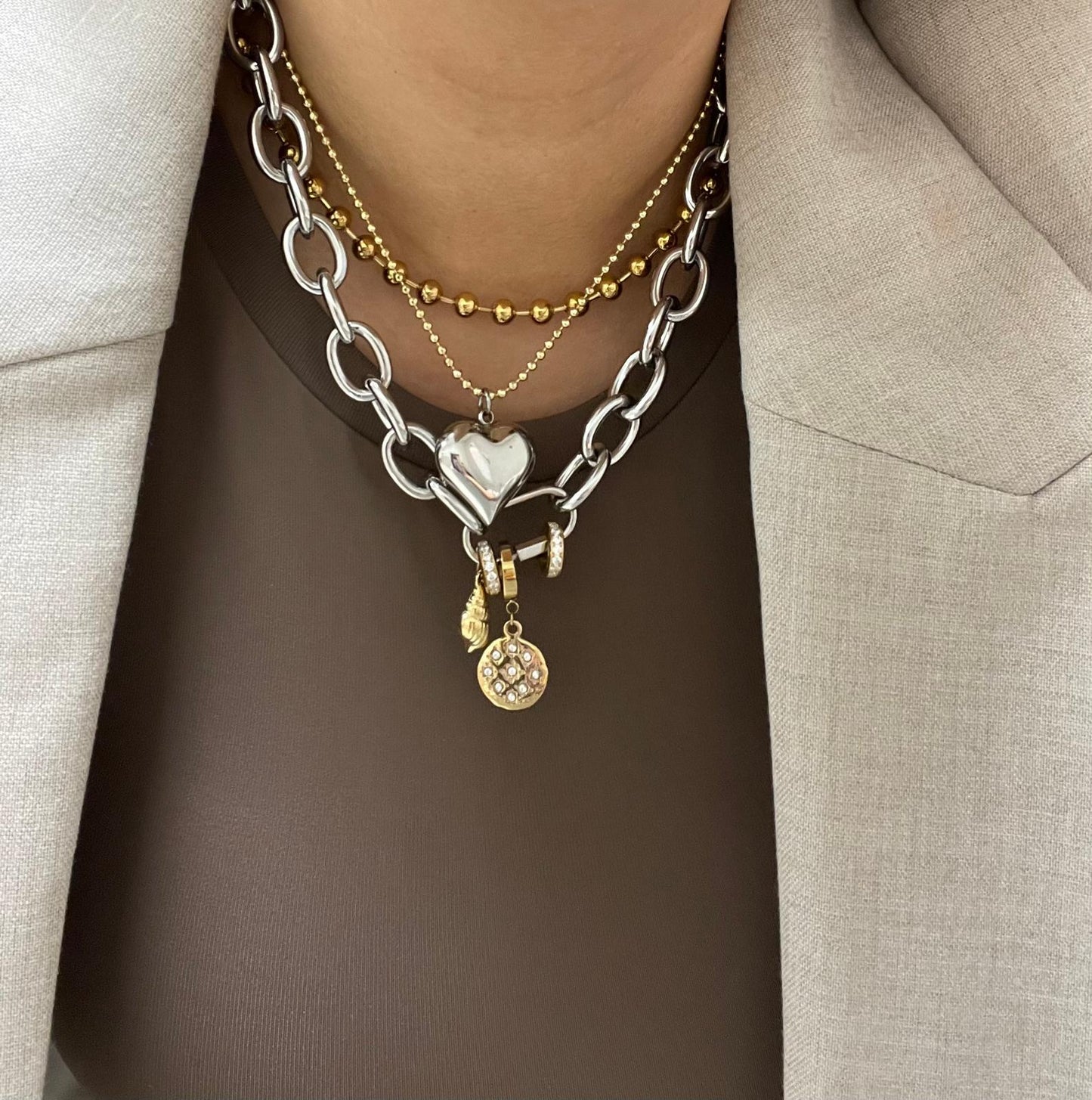 Chunky Gold & Silver Necklace