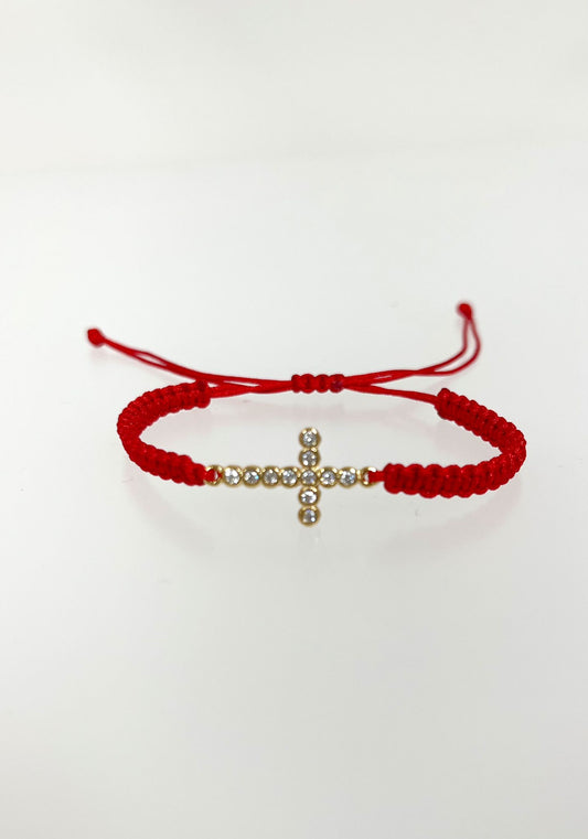 Zirconia Cruz Red Bracelet