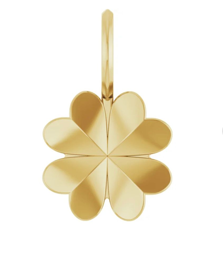 14K Gold Four-Leaf Clover Charm/Pendant