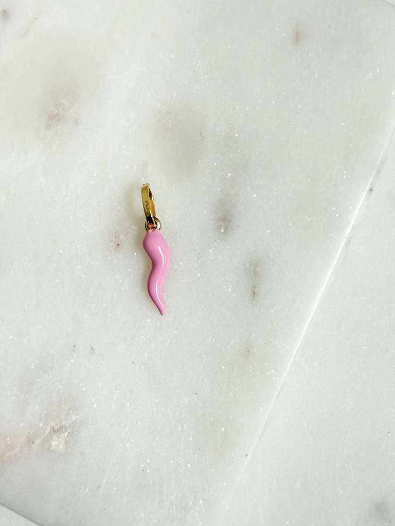 Pink Cornicello Gold 18k Charm