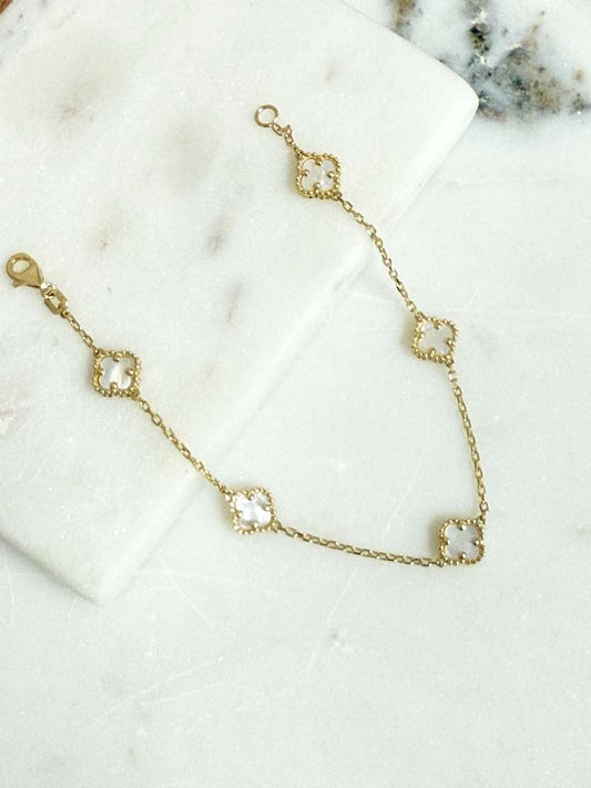 Blossom White Bracelet Gold 18k