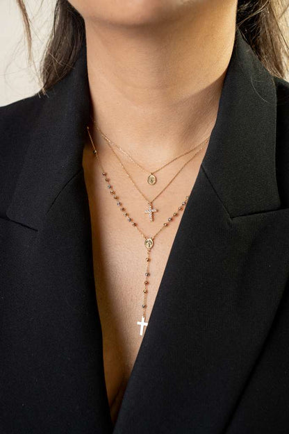 Double Necklace Cross 18k Gold