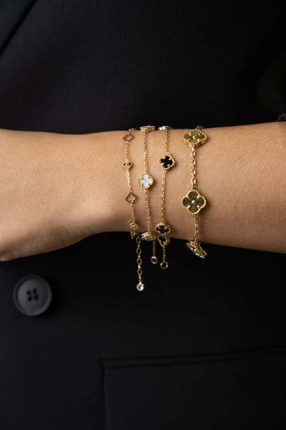 Blossom White Bracelet Gold 18k