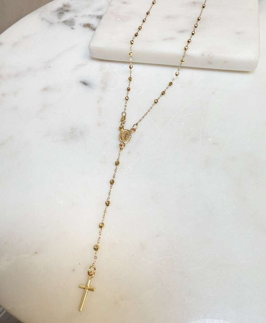 Rosary M Gold Necklace