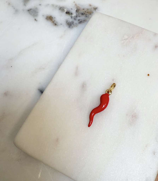 Large Red Gold Cornicello