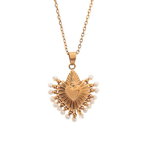 CUORE PEARLS STONES NECKLACE